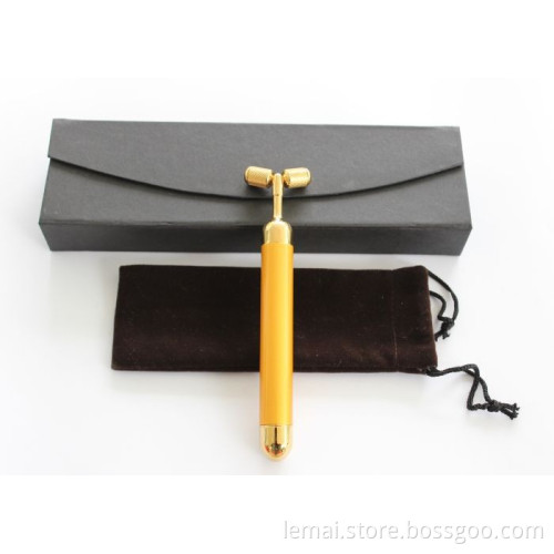 Feshion 24k golden facial massager hand roller beauty Personal Care machine tools muscle roller stick